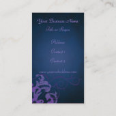 Carte de visite chic de bleu de rouleau de Liliac (Dos)