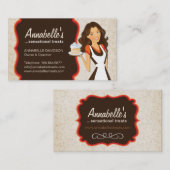 Carte de visite chic de boulangerie de damassé (Devant / Derrière)