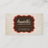 Carte de visite chic de boulangerie de damassé (Dos)