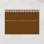 Carte de visite CHIC de boutique des vêtements des (Dos)