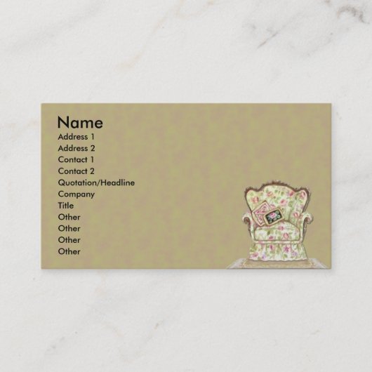 Carte de visite chic de chaise (Devant)