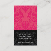 Carte de visite chic de concepteur de damassé (Dos)