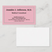 Carte de visite chic de conseiller Médicale (Devant / Derrière)