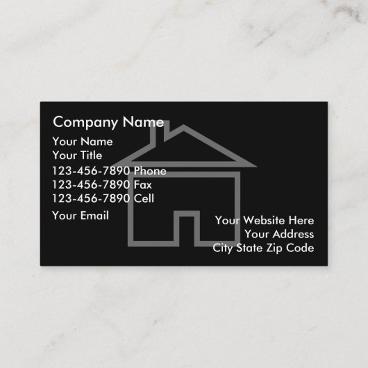 Carte De Visite chic de constructeur de maison (Dos)