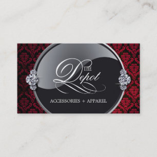 Carte de visite chic de damassé