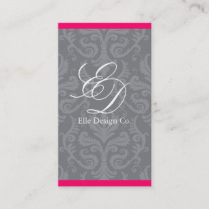Carte de visite chic de damassé