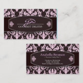 Carte de visite chic de damassé (Devant / Derrière)