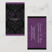 Carte de visite chic de damassé (Devant / Derrière)