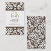 Carte de visite chic de damassé Brown d'Ella #5 (Devant / Derrière)