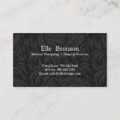 Carte de visite chic de damassé de monogramme (Dos)