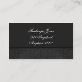 Carte de visite chic de damassé noire du Mackenzie (Dos)