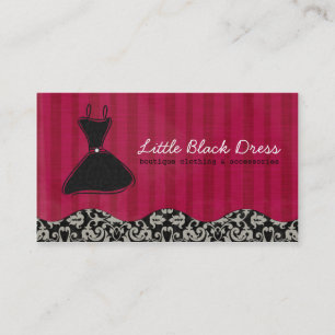 Carte de visite chic de damassé noire et rouge de