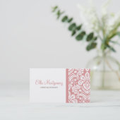 Carte de visite chic de damassé rose d'Ella (Debout devant)