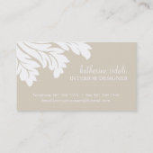 CARTE DE VISITE CHIC DE DESSINATEUR D'INTÉRIEURS (Dos)