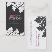 CARTE DE VISITE CHIC DE DESSINATEUR D'INTÉRIEURS (Devant / Derrière)
