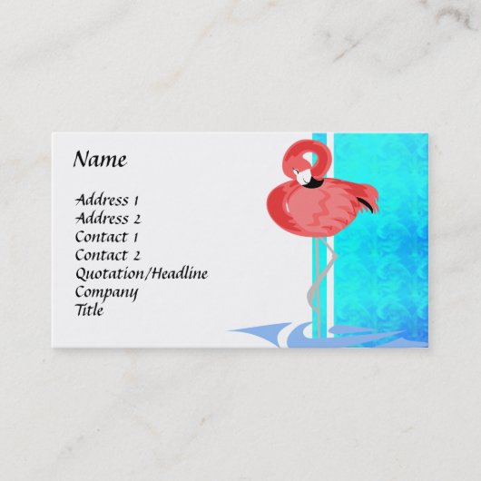 Carte de visite chic de Flamant rose (Devant)