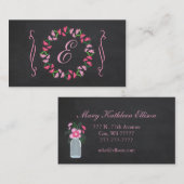 Carte de visite chic de guirlande de tableau de (Devant / Derrière)