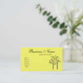 Carte de visite chic de jaune de boutique (Debout devant)