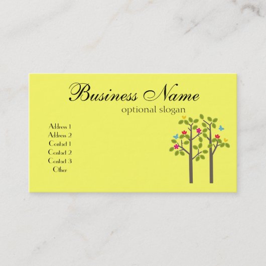 Carte de visite chic de jaune de boutique (Devant)