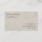 Carte de visite chic de Latte de monogramme (Dos)