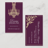 Carte de visite chic de lustre (Devant / Derrière)