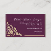 Carte de visite chic de lustre (Dos)