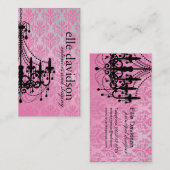 Carte de visite chic de lustre de damassé (Devant / Derrière)