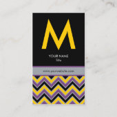 Carte de visite chic de monogramme de Chevron - (Devant)