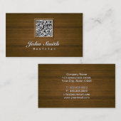 Carte de visite chic de musicien de code en bois (Devant / Derrière)