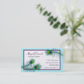 Carte de visite chic de paon de Contemporarty (Debout devant)