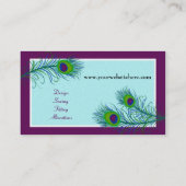Carte de visite chic de paon de Contemporarty (Dos)