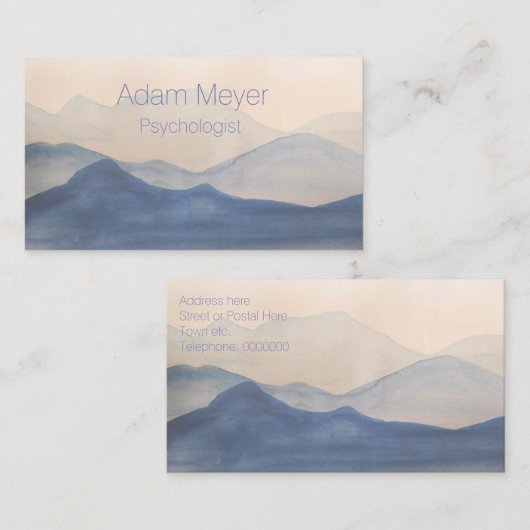 Carte de visite chic de paysage abstrait (Devant / Derrière)