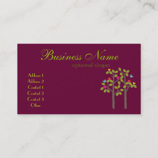 Carte de visite chic de prune de boutique