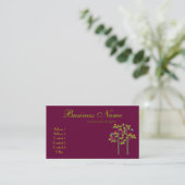 Carte de visite chic de prune de boutique (Debout devant)