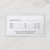 Carte de visite chic de rendez-vous de coiffeur (Dos)