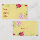 Carte de visite chic de roses (Devant / Derrière)