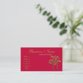 Carte de visite chic de rouge de boutique (Debout devant)