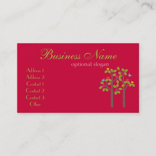 Carte de visite chic de rouge de boutique (Devant)