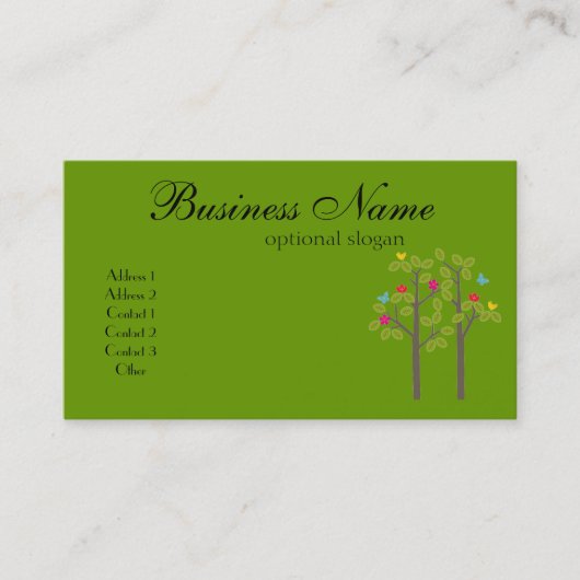 Carte de visite chic de vert de boutique (Devant)