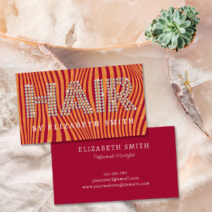 Carte De Visite Chic Diamant Or Bourgogne Coiffeuse Coiffeur