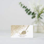 Carte De Visite Chic Diamants Or Broom Maid Cleaning House (Debout devant)