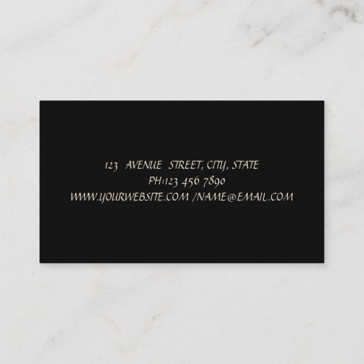 Carte De Visite Chic Diamants Or Lotus Black (Dos)