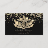 Carte De Visite Chic Diamants Or Lotus Black (Devant)