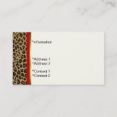 Carte de visite chic d'impression de Jaguar (Dos)