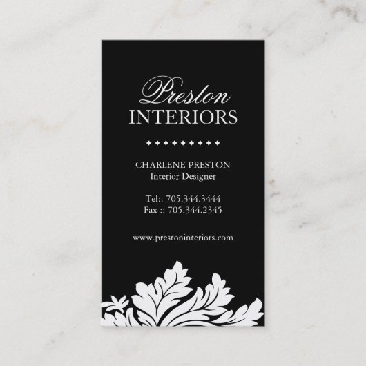 Carte de visite chic d'intérieurs (Devant)