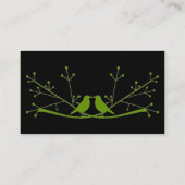 Carte de visite chic d'oiseau de vert de boutique (Dos)