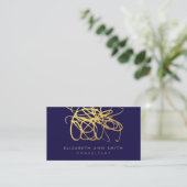 Carte de visite chic d'or de marine (Debout devant)