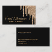 Carte de visite chic d'or d'égoutture (Devant / Derrière)