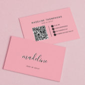 Carte De Visite Chic Dusty Blush rose avec nom de calligraphie noi