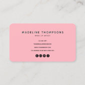 Carte De Visite Chic Dusty Blush rose avec nom de calligraphie noi (Dos)